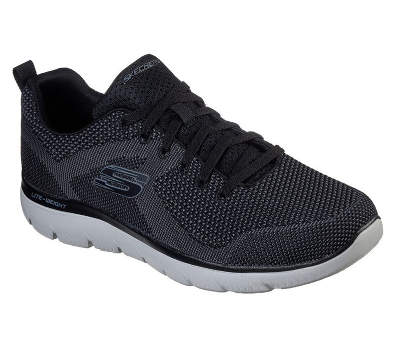 Skechers Herr Svarta/Vita Sneakers - Summits - Brisbane - Sverige (YFWVE-8970)